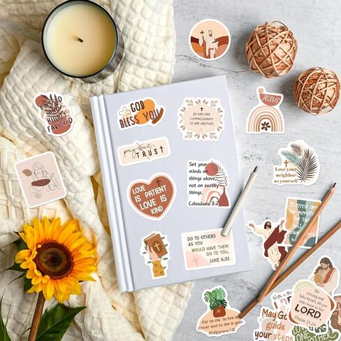 SigyoJeom 200PCS Boho Christian Stickers, Bible Verse Jesus Faith Stickers (Waterproof Vinyl) for Scrapbook Journal Bottle, Religious Supplies & Christian Gift for Kids Women in Saudi Arabia