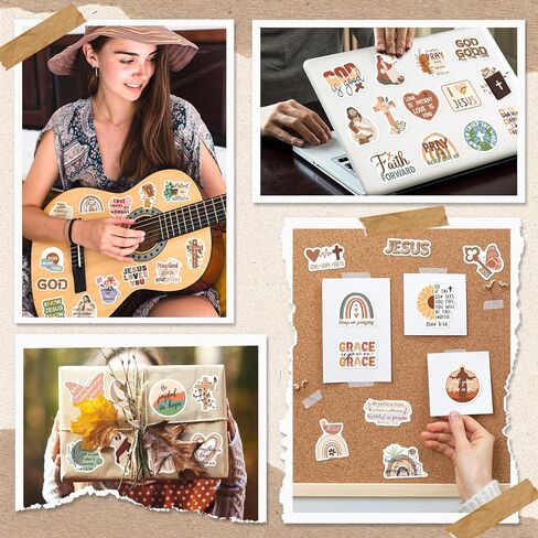 SigyoJeom 200PCS Boho Christian Stickers, Bible Verse Jesus Faith Stickers (Waterproof Vinyl) for Scrapbook Journal Bottle, Religious Supplies & Christian Gift for Kids Women in Saudi Arabia