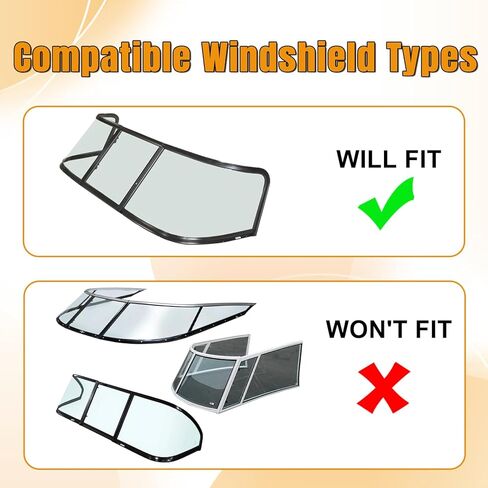 Trailerable Boat Sun Shade Compatible with Most Deep V Walk Through Windshield, Multi-Layer 600D Oxford & Thickened Cotton Fabric Windshield Cover, Custom Fit Sun Shade Protection Blocker in Kuwait