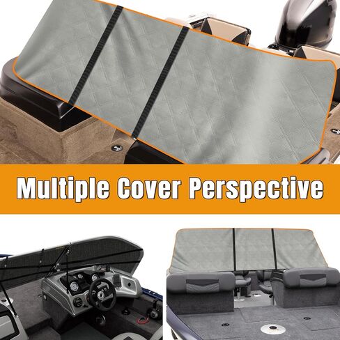 Trailerable Boat Sun Shade Compatible with Most Deep V Walk Through Windshield, Multi-Layer 600D Oxford & Thickened Cotton Fabric Windshield Cover, Custom Fit Sun Shade Protection Blocker in Kuwait