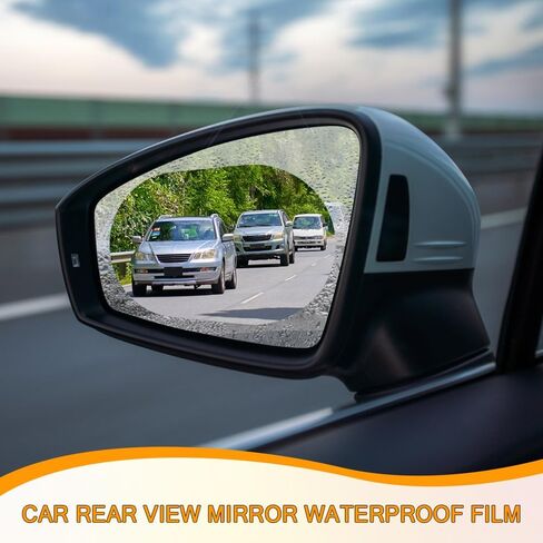 2PCS Rearview Mirror Film, Rearview Mirror Adhesive, 5.9"x3.9" Anti Fog Glare Rear View Mirror Sticker, Waterproof Rainproof Transparent Protective Sticker Universal for SUV, Sedan, Truck in Kuwait