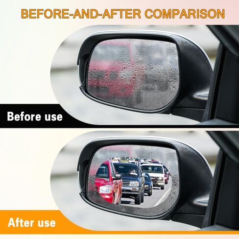 2PCS Rearview Mirror Film, Rearview Mirror Adhesive, 5.9"x3.9" Anti Fog Glare Rear View Mirror Sticker, Waterproof Rainproof Transparent Protective Sticker Universal for SUV, Sedan, Truck in Kuwait