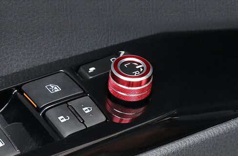 iJDMTOY 5pcs Sports Red Anodized Aluminum AC Climate Control, Audio Volume, Side Mirror Switch Turner Ring Covers Compatible with 2018-2020 Toyota Camry Pre-LCI (Before Facelift) in Kuwait