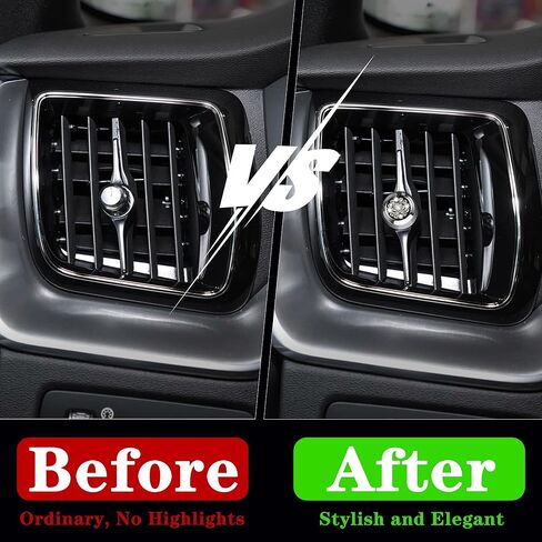 TOMALL Bling AC Vent Outlet Button Cover Compatible with Volvo XC90/XC60/S90/V90/S60/V60 Air Vent Knob Outer Trim A/C Air Conditioner Outer Ring Cap Bling Decorations for Car Accessories in Kuwait