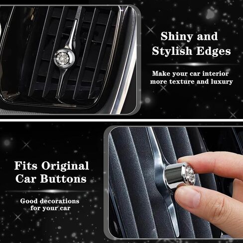 TOMALL Bling AC Vent Outlet Button Cover Compatible with Volvo XC90/XC60/S90/V90/S60/V60 Air Vent Knob Outer Trim A/C Air Conditioner Outer Ring Cap Bling Decorations for Car Accessories in Kuwait
