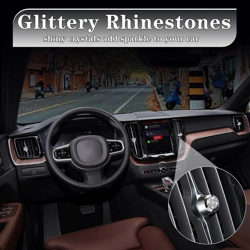 TOMALL Bling AC Vent Outlet Button Cover Compatible with Volvo XC90/XC60/S90/V90/S60/V60 Air Vent Knob Outer Trim A/C Air Conditioner Outer Ring Cap Bling Decorations for Car Accessories in Kuwait