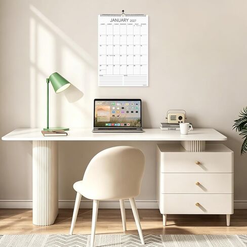 Calendar 2026-2027 Wall Calendar, July 2026 - December 2027, Large 12" x 17", 18 Months Calendar with Hanging Hook for Home Office in Saudi Arabia