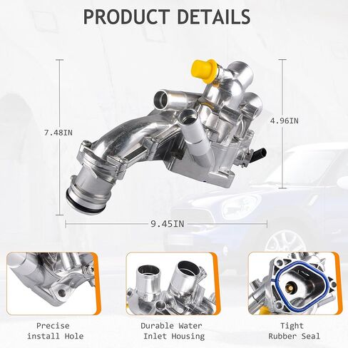 Upgraded Aluminum Engine Coolant Thermostat Housing Assembly for MINI Cooper 2011-2016, Cooper Countryman 2011-2017, Cooper Paceman 1.6L L4 2013-2016 Replacement for 11538674895, 11537647305 in Kuwait
