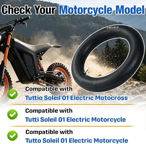 12"x3.0" Upgraded Thickened Rear Inner Tube Compatible with Tuttio Soleil01, Tutti Soleil01 & Tutto Soleil 01 Electric Dirt Bike Motorcycle, Rubber Rear Tire Replacement with Standard Valve Stem in Saudi Arabia