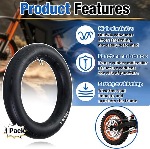 12"x3.0" Upgraded Thickened Rear Inner Tube Compatible with Tuttio Soleil01, Tutti Soleil01 & Tutto Soleil 01 Electric Dirt Bike Motorcycle, Rubber Rear Tire Replacement with Standard Valve Stem in Saudi Arabia