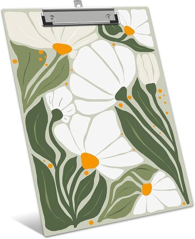 Boho Clipboard, Cute ClipBoards with Low Profile Clip for Teachers Students, Floral Decorative ClipBoards Suitable for School Office, 12.6 x 9 Inch Size - C01 in Saudi Arabia