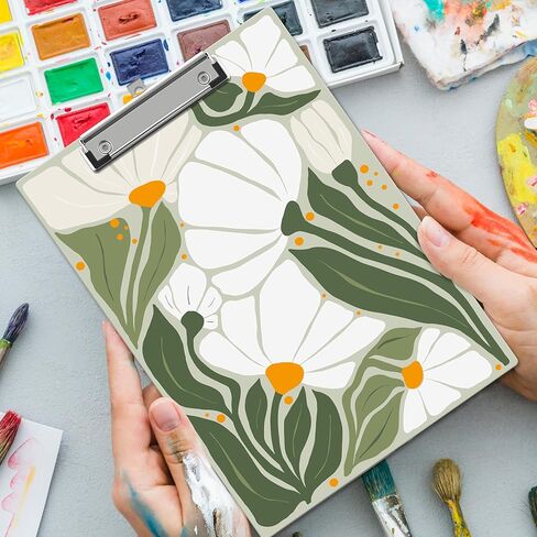Boho Clipboard, Cute ClipBoards with Low Profile Clip for Teachers Students, Floral Decorative ClipBoards Suitable for School Office, 12.6 x 9 Inch Size - C01 in Saudi Arabia