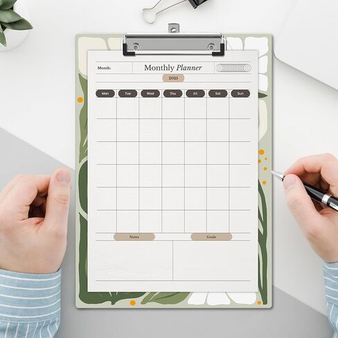 Boho Clipboard, Cute ClipBoards with Low Profile Clip for Teachers Students, Floral Decorative ClipBoards Suitable for School Office, 12.6 x 9 Inch Size - C01 in Saudi Arabia