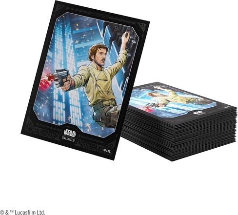 Asmodee Star Wars: أكمام فنية غير محدودة من Cassian Andor - حزمة مرخصة رسميًا مكونة من 60 أكمام فنية و2 أكمام شفافة، حجم مثالي لـ Star Wars: ألعاب غير محدودة وألعاب TCG وLCG أخرى in Kuwait