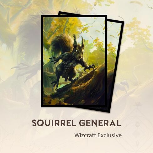 أكمام بطاقات Squirrel General MTG (ناعمة) - عدد 104 أكمام TCG ذات حجم قياسي - متوافقة مع Magic The Gathering - كم مزدوج - تصميم فني أصلي، حماية ممتازة in Kuwait