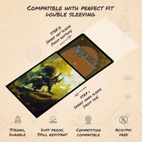 أكمام بطاقات Squirrel General MTG (ناعمة) - عدد 104 أكمام TCG ذات حجم قياسي - متوافقة مع Magic The Gathering - كم مزدوج - تصميم فني أصلي، حماية ممتازة in Kuwait