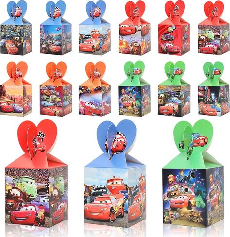 buersur 24 Pack Racing Theme Party Favor Gift Boxes – Paper Candy Treat Boxes with Handles, 8 Designs Goodie Boxes for Birthday Party Decorations & Event Supplies in Saudi Arabia