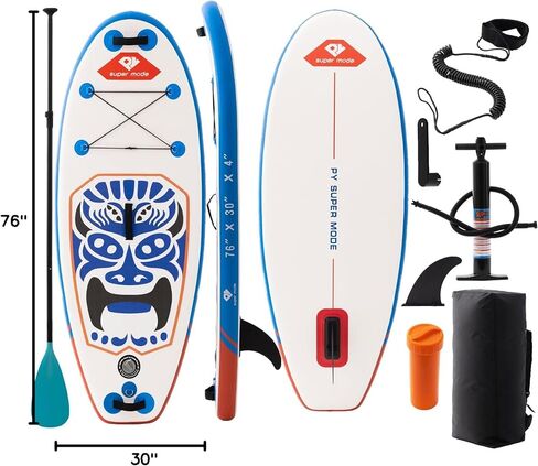 Inflatable Stand Up Paddle Board 10' 6"x 32"x 6" with Premium SUP Accessories - Backpack, Adjustable Paddle, Non-Slip Deck, Hand Pump, Leash, Fins, Waterproof Bag in Saudi Arabia