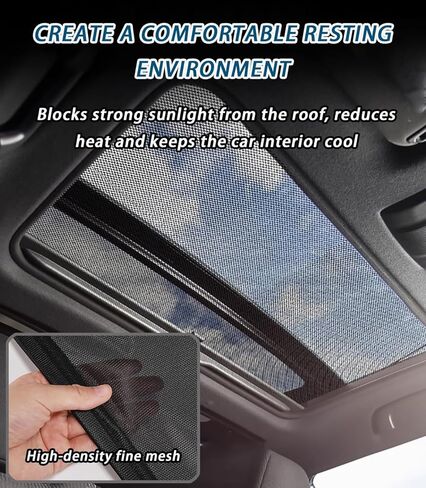 Car Sunroof Screen for Cadillac Escalade I, Escalade II, Escalade III, Escalade IQ, Car Sunroof Mesh Screen Magnetic Sunshade, Breathable Panoramic Roof Cover for Ventilation for SUV Sedan Camping in Saudi Arabia