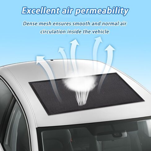 Car Sunroof Screen for Cadillac Escalade I, Escalade II, Escalade III, Escalade IQ, Car Sunroof Mesh Screen Magnetic Sunshade, Breathable Panoramic Roof Cover for Ventilation for SUV Sedan Camping in Saudi Arabia