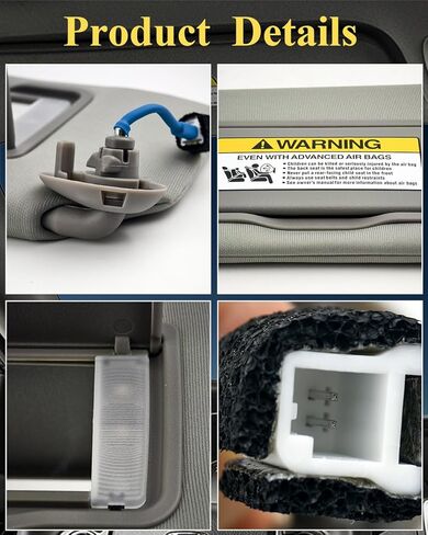 83280TA5A51ZA Fits for Honda Accord 2008 2009 2010 2011 2012 2013 2014 2015 2016 2017 Car Sun Visor Left Driver & Right Passenger with Light and Mirror Replace# 83230TA0A91ZA (Gray) in Saudi Arabia