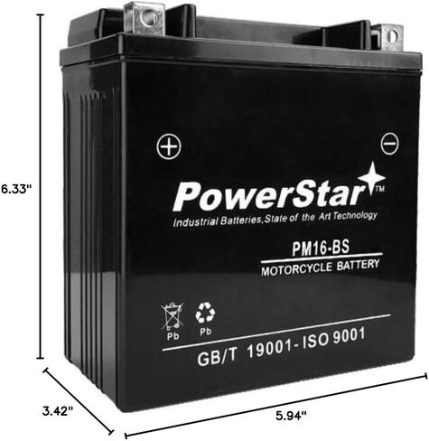 بطارية PowerStar مختومة AGM تحل محل UTX16-1 YTX16-BS-1 FTH16-BS-1-12V 14AH 230CCA in Kuwait
