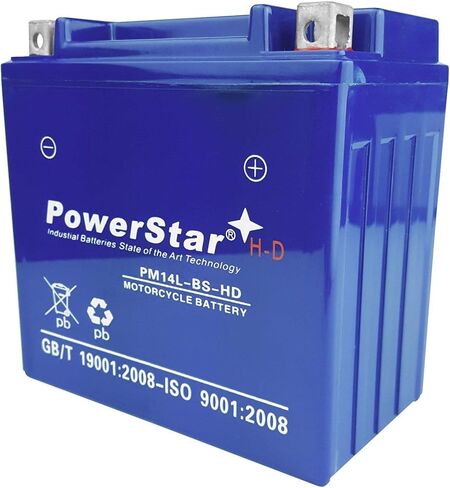 بطارية PowerStar YTX14L-BS شديدة التحمل لدراجة Harley XL883R Sportser 883 Roadster in Kuwait