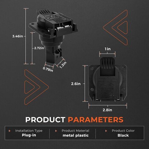 7-Way Trailer Tow Connector Plug Compatible with Dodge Ram 1500/2500/3500 2001-2010 & Chrysler Jeep Cherokee Rear 7 Pin Trailer Plug Replace# 56038366AB in Saudi Arabia