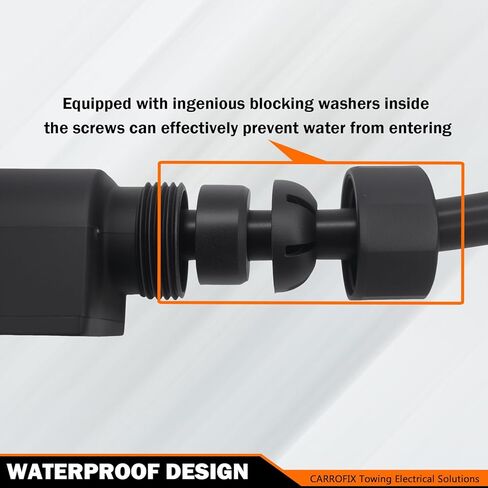 Truck to Trailer Light Converter, 7-Way American to 13-Pin European Round Connector, Chip-Controlled, Waterproof, PA Housing for US Vehicle to European Trailer in Kuwait