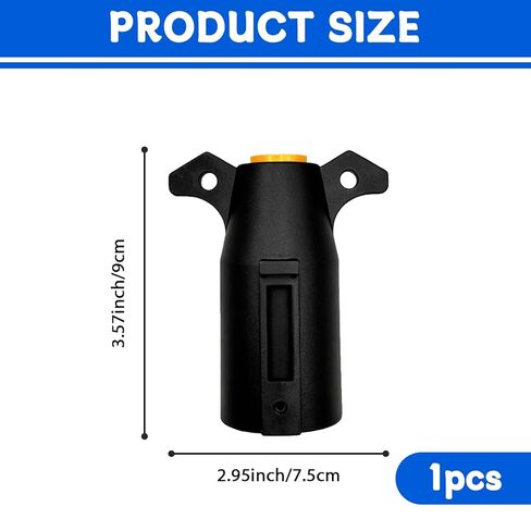 7 Pin Trailer Plug, Heavy Duty Trailers Light Plug, Splice-in Replacement Male End 7 Way Round RV-Style Trailer Light Wiring Harness Connector, Interlocking Electrical Plug for RV, Boat in Saudi Arabia