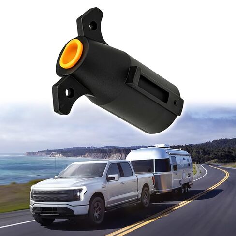 7 Pin Trailer Plug, Heavy Duty Trailers Light Plug, Splice-in Replacement Male End 7 Way Round RV-Style Trailer Light Wiring Harness Connector, Interlocking Electrical Plug for RV, Boat in Saudi Arabia