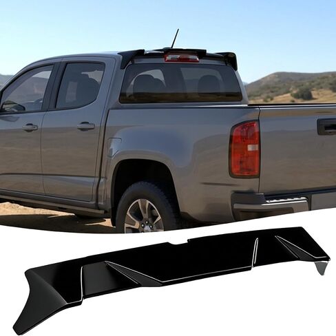 STSEV01 جناح سقف الكابينة الخلفي مناسب لملحقات Chevy Colorado 2023-2026 LT/WT/ Z71/ ZR2/ Trail Boss، ABS أسود لامع إضافي على الجزء العلوي من كابينة شاحنة الشفة الخارجية in Kuwait