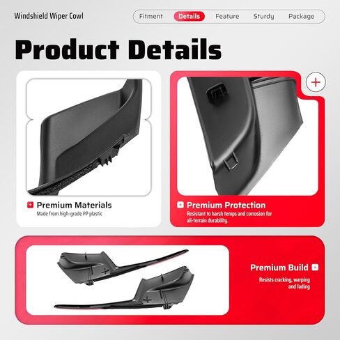 ALMULOO Windshield Wiper Cowl Compatible with Compatible with 2011-2020 Toyota Sienna Replacement for 53867-08020 53866-08020 Left & Right Air Inlet Window Cowl Cover Plastic Black in Kuwait
