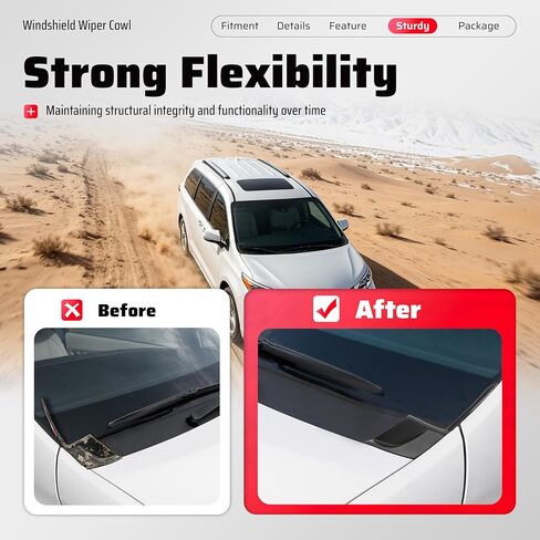 ALMULOO Windshield Wiper Cowl Compatible with Compatible with 2011-2020 Toyota Sienna Replacement for 53867-08020 53866-08020 Left & Right Air Inlet Window Cowl Cover Plastic Black in Kuwait