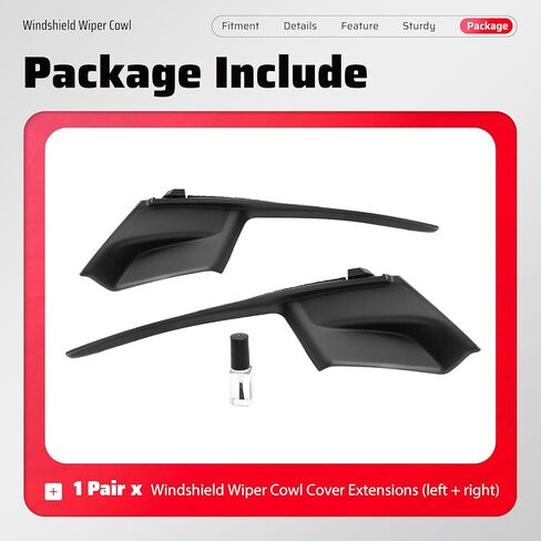 ALMULOO Windshield Wiper Cowl Compatible with Compatible with 2011-2020 Toyota Sienna Replacement for 53867-08020 53866-08020 Left & Right Air Inlet Window Cowl Cover Plastic Black in Kuwait