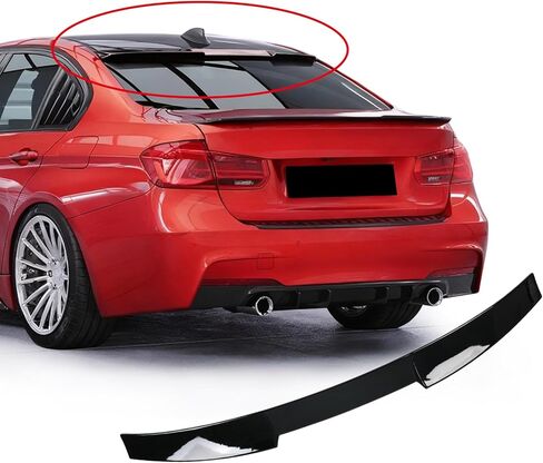 جناح سبويلر للسقف الخلفي متوافق مع BMW 3 Series F30 328i 330i 335i 2012-2018، أسود لامع in Kuwait