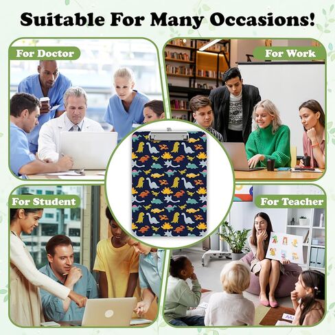 Dinosaur Clipboard，Dino Clip Boards for Kids Students Teacher Nurse Classroom Office，Wood Clipboards with Low Profile Metal Clip，Standard Letter Size 9 X 12.5 in Hardcard Board for Work -A09 in Saudi Arabia