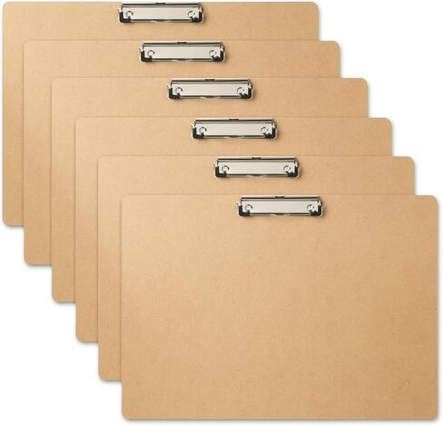 6 Pcs Large Size Clipboard Set, 11x17 Wooden Horizontal Clipboard with Low Profile Clips for Drawing, Sketching, and Art Boards in Saudi Arabia