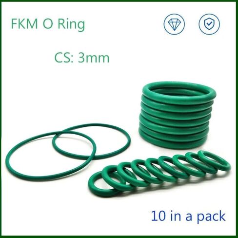 CS 3mm,10Pcs In A Pack,Fluorine Rubber Sealing O Ring, FKM O-Ring,Oil Seal Water Gasket Washer,OD 8mm - 50mm(OD 35mm) in Kuwait
