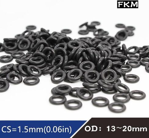 10 قطعة/الوحدة الفلور المطاط حلقة الأسود FKM O-RING ختم 1.5 مللي متر سمك OD13/14/15/16/17/18/19/20 مللي متر (19x16x1.5 مللي متر ، 20 قطع) in Kuwait