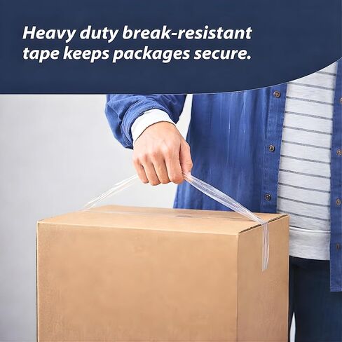 Heavy-Duty Clear Packing Tape 4-Pack – 3.1 Mil Thick Shipping Tape Refill Rolls, Tear & Split Resistant, Strong Hold for Box Sealing, Moving & Mailing, 1.88" x 55 yd in Saudi Arabia