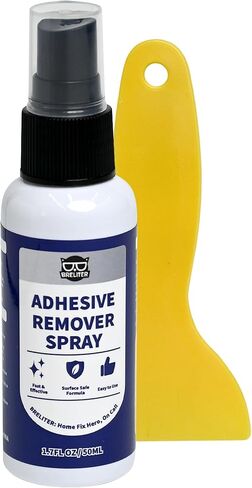 Breliter Adhesive Remover Spray - 50ml, Water-Based Glue & Sticker Remover for Labels, Tape Residue, Grease, Gum, Decals, Wax, Safe for Glass, Metal, Ceramic Tile Surfaces, Neutral PH (1.7 fl oz) in Saudi Arabia