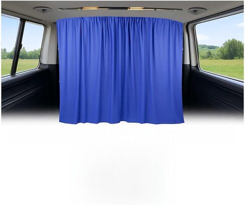 ستائر OMAC Van Cab Divider، 79 بوصة × 71 بوصة، مجموعة ستائر Campervan Sunshade، قطعتين ستائر، قطعة واحدة، ملحقات شاحنة Auto Van (أزرق داكن) in Kuwait