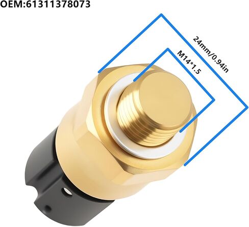 مفتاح درجة الحرارة بمروحة مشعاع M14 x1.5 3-Pin متوافق مع BMW Z3 E30 3 5 7 8 Series 61311378073 in Kuwait