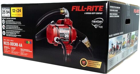 Fill-Rite NX25-DDCNB-AA 12V / 24V 25 GPM Bung Mounted Fuel Transfer Pump w/Discharge Hose & Auto Nozzle (Green) in Kuwait