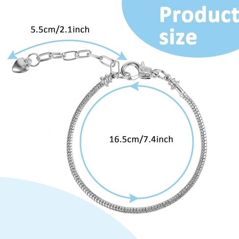 Silver Metal Snake Charm Bracelet, 6 PCS Adjustable Snake Chain Bracelets, Expandable Elastic Bangle Bracelets for Women DIY Jewelry Making Supplies in Saudi Arabia