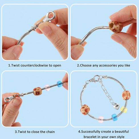 Silver Metal Snake Charm Bracelet, 6 PCS Adjustable Snake Chain Bracelets, Expandable Elastic Bangle Bracelets for Women DIY Jewelry Making Supplies in Saudi Arabia