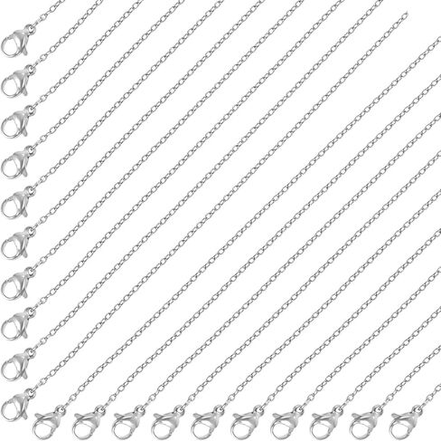 20 Pack Necklace Chain Bulk Stainless Steel Necklace Chains 17/20 Inch Bulk 1.6mm Silver Necklaces for Jewelry Making with Lobster Clasps Fadeless Snake Cadenas for DIY Crafts in Saudi Arabia