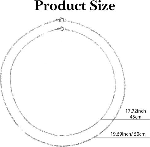 20 Pack Necklace Chain Bulk Stainless Steel Necklace Chains 17/20 Inch Bulk 1.6mm Silver Necklaces for Jewelry Making with Lobster Clasps Fadeless Snake Cadenas for DIY Crafts in Saudi Arabia