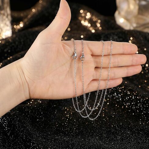 20 Pack Necklace Chain Bulk Stainless Steel Necklace Chains 17/20 Inch Bulk 1.6mm Silver Necklaces for Jewelry Making with Lobster Clasps Fadeless Snake Cadenas for DIY Crafts in Saudi Arabia